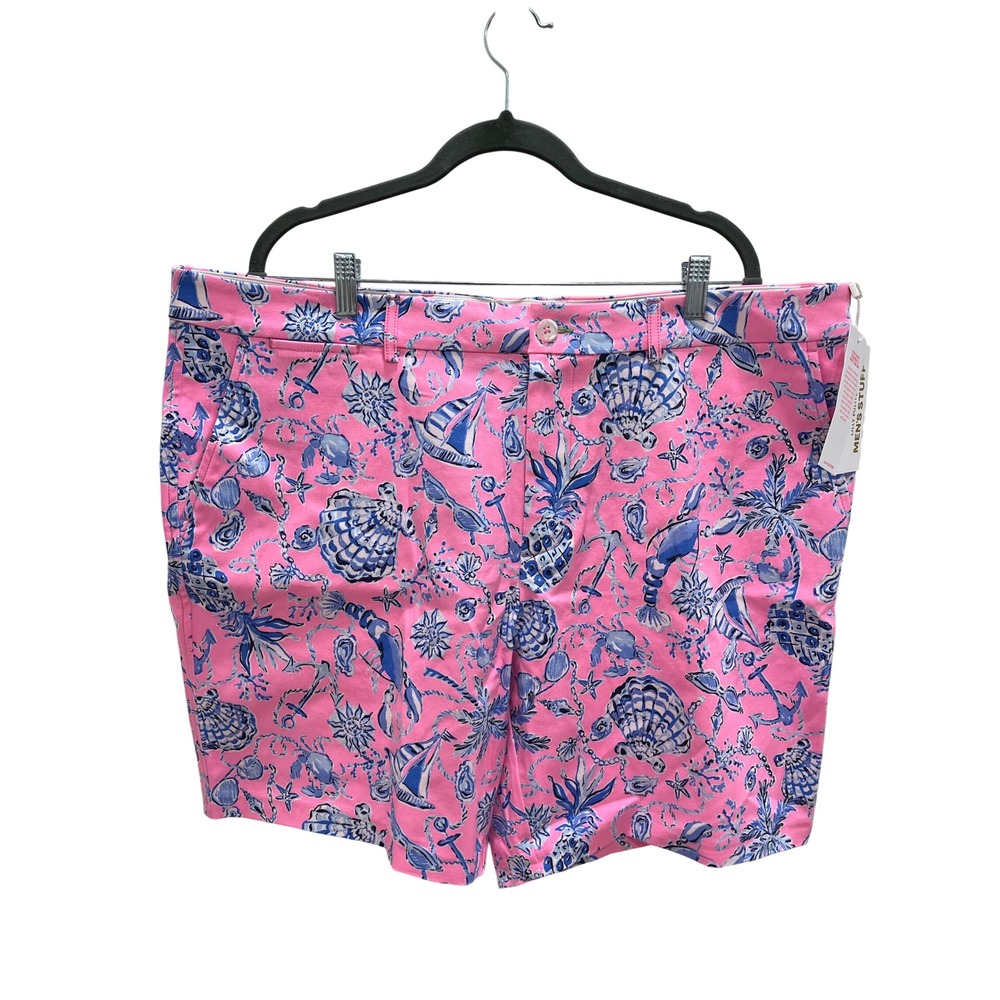 Lilly Pulitzer Volk Shorts Mens 40 Pink Barefoot Beachcombers Nautical